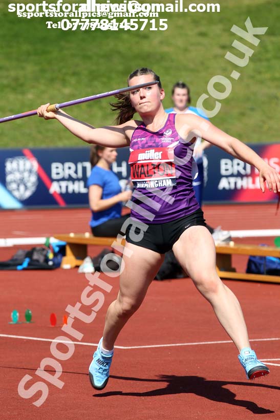 Womens javelin, 2019 Muller British Championships, Alexander Stadium, Birmingham. Photo: David T. Hewitson/Sports for All Pics